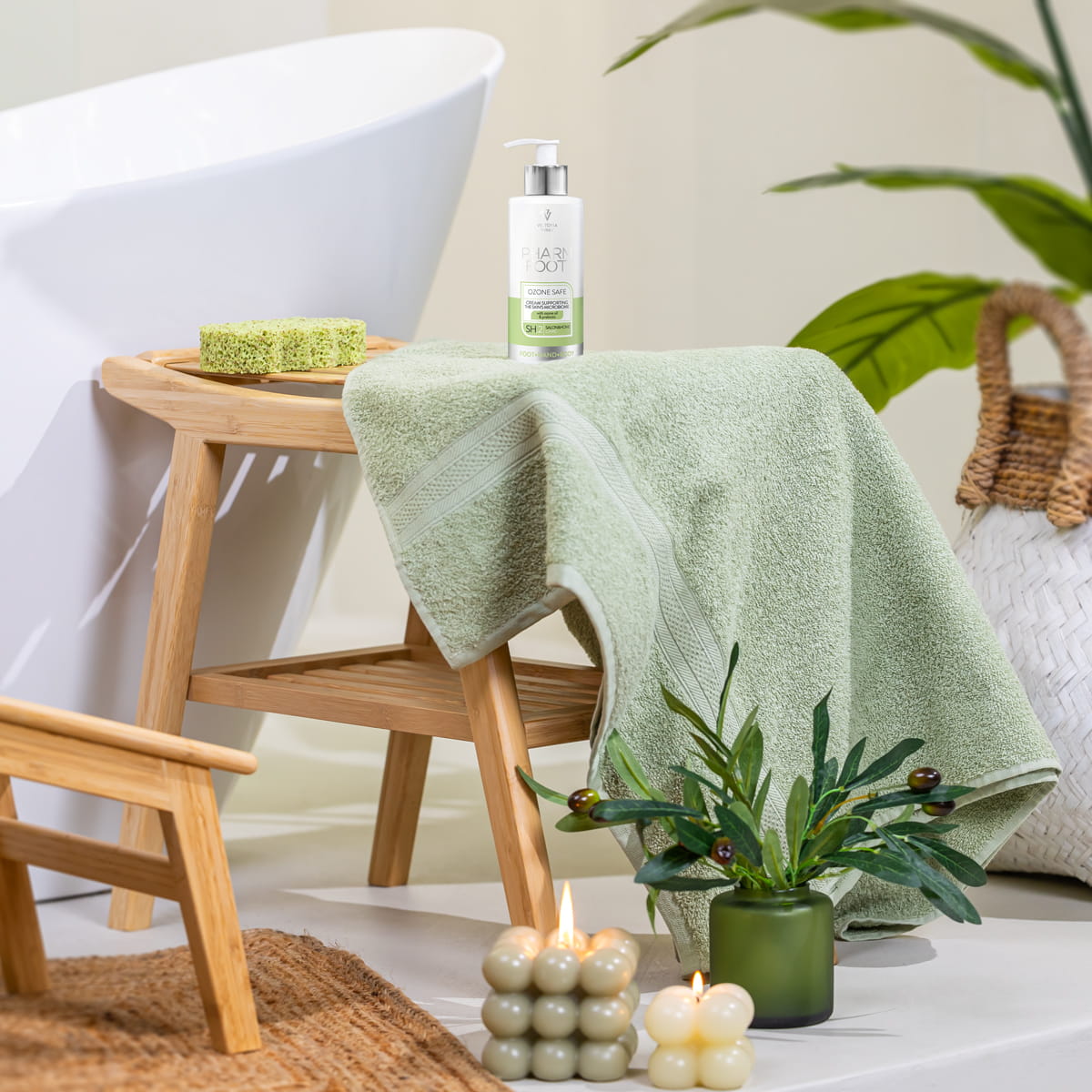 PHARM FOOT Kreem naha mikrobioomi toetamiseks osoonitud oliiviõli ja probiootikumidega, OZONE SAFE 250ml