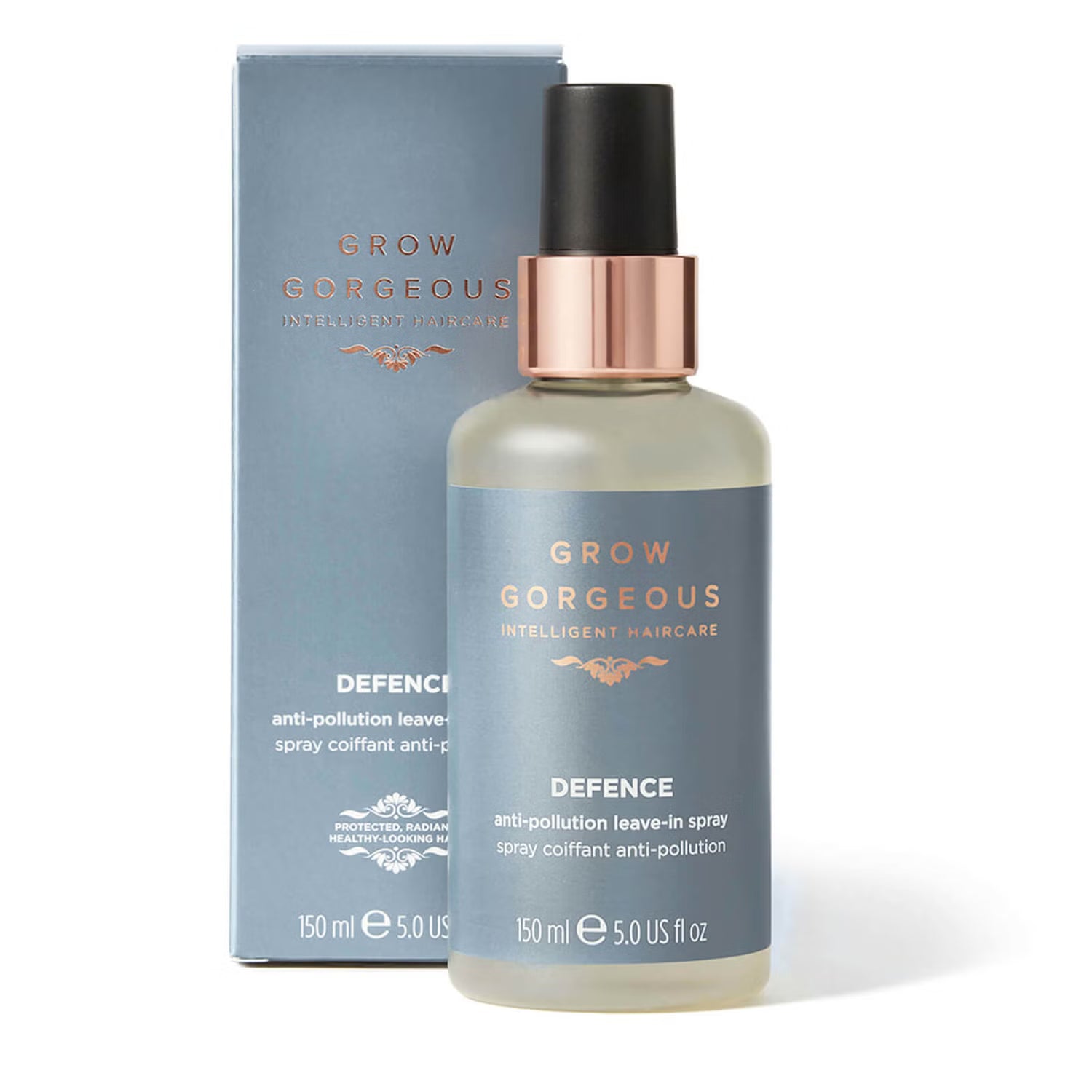 GROW GORGEOUS Defense Anti-Pollution Leave-In Spray - kaitsev juuksespreipihusti, 150 ml