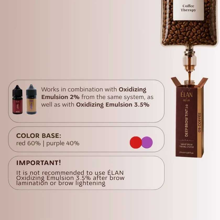 Elan püsiv kulmuvärv „DEEP BROW TINT“, 2.0 08 CHOCO Looduslik pruun 20 ml