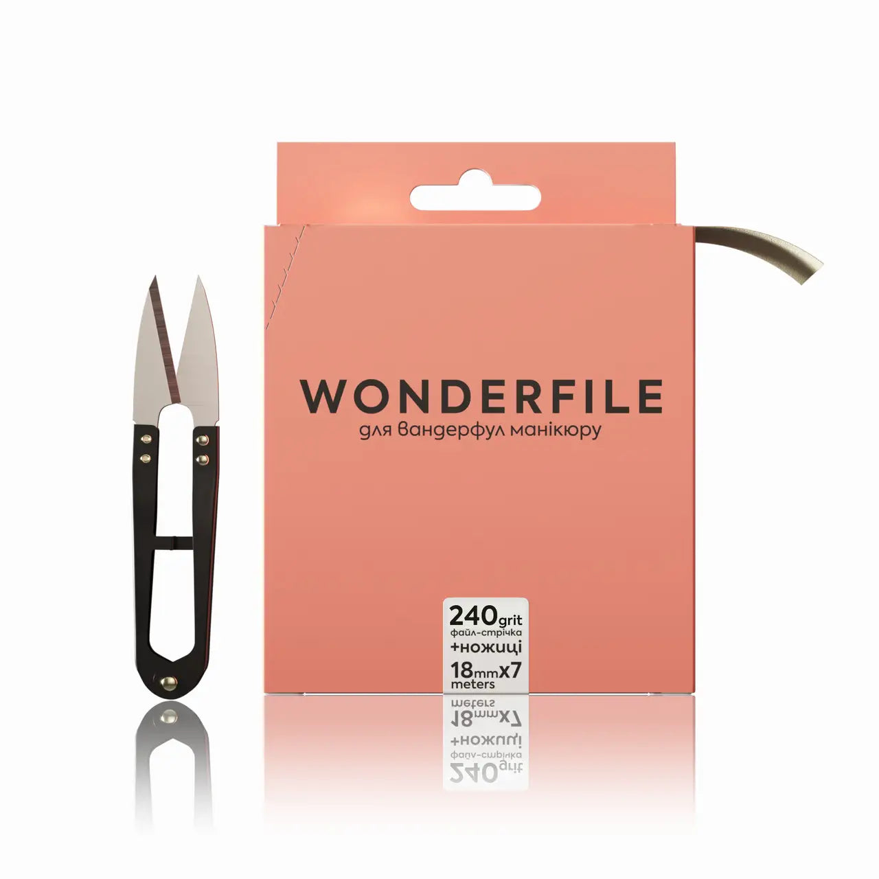 Wonderfile Interchangeable file-tape 160x18mm, 240gr, 7m. With scissors.