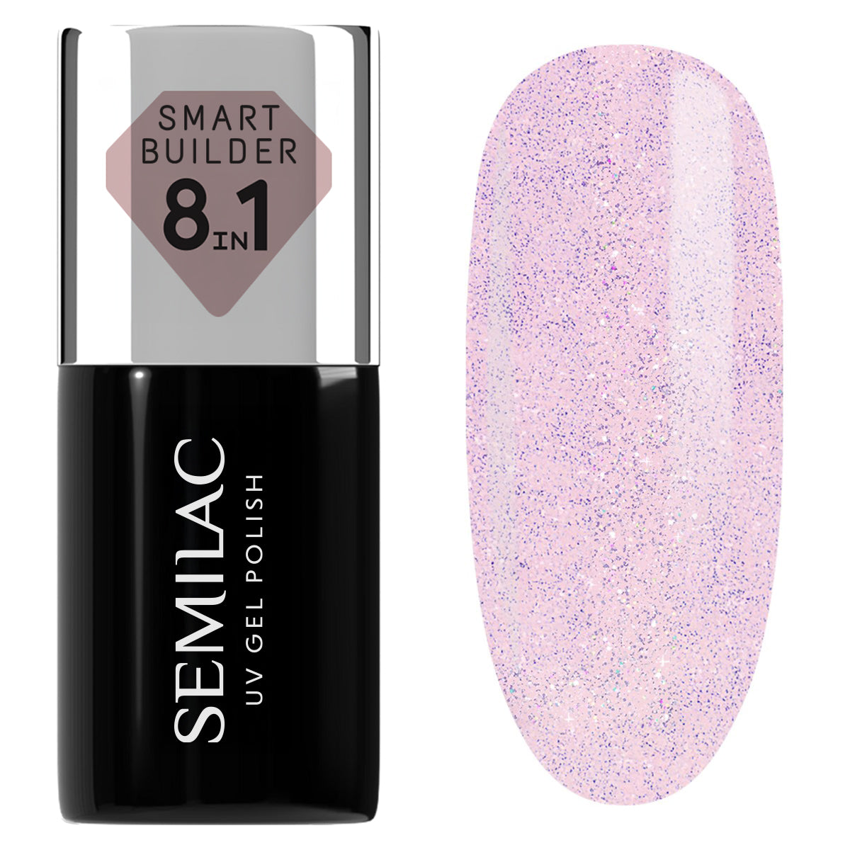 806 Semilac Smart Builder 8in1 Glitter Delicate Pink 7 ml