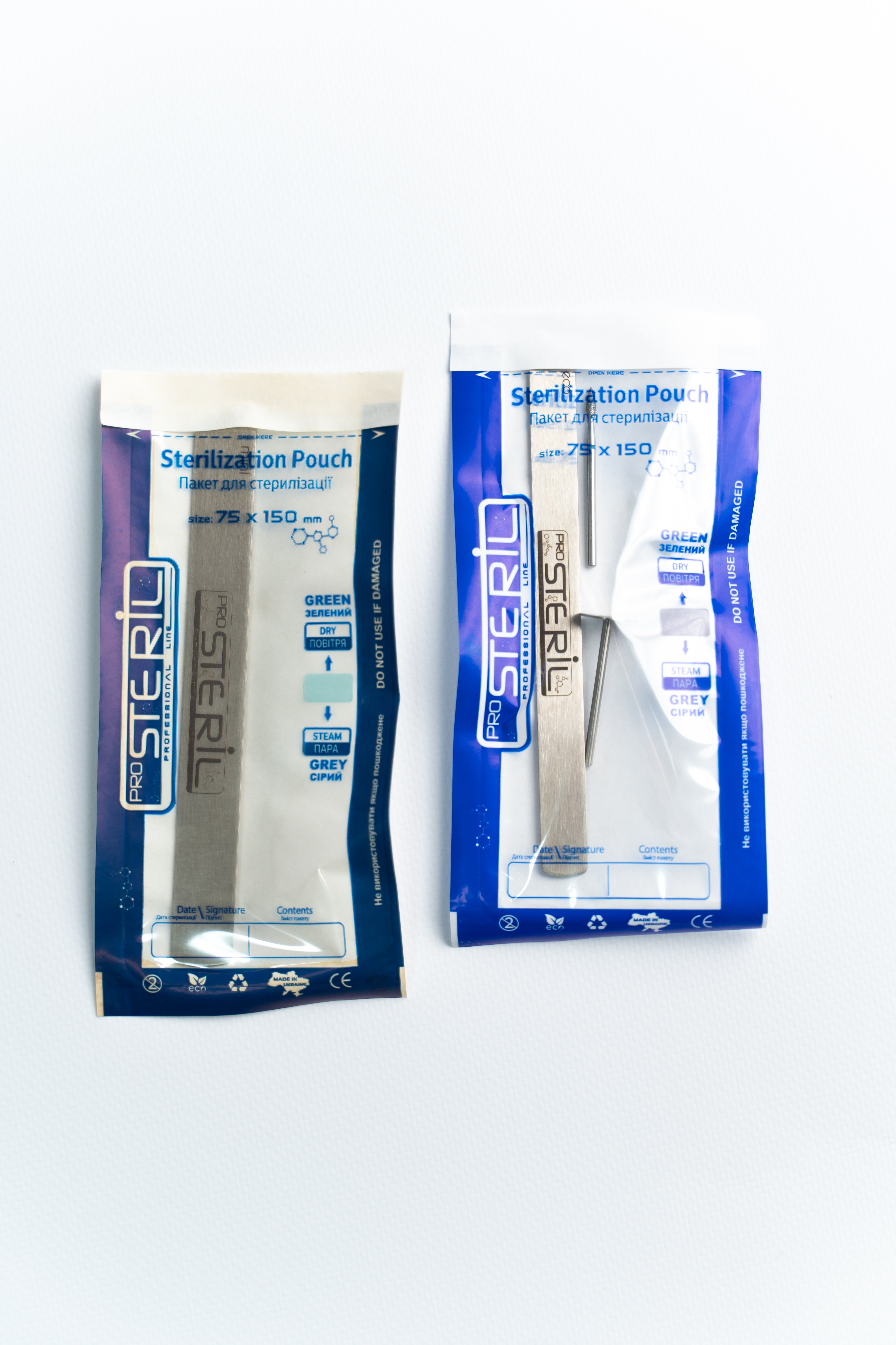 ProSteril Dry Air & Autoclave sterilization bags 75x150mm CPW with indicator 100pcs.