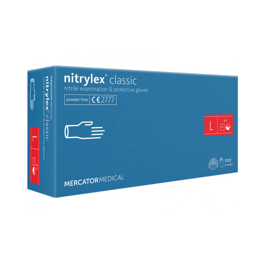 Nitrylex PF Disposable nitrile gloves, powder-free L Blue, 100 pcs., 10 boxes
