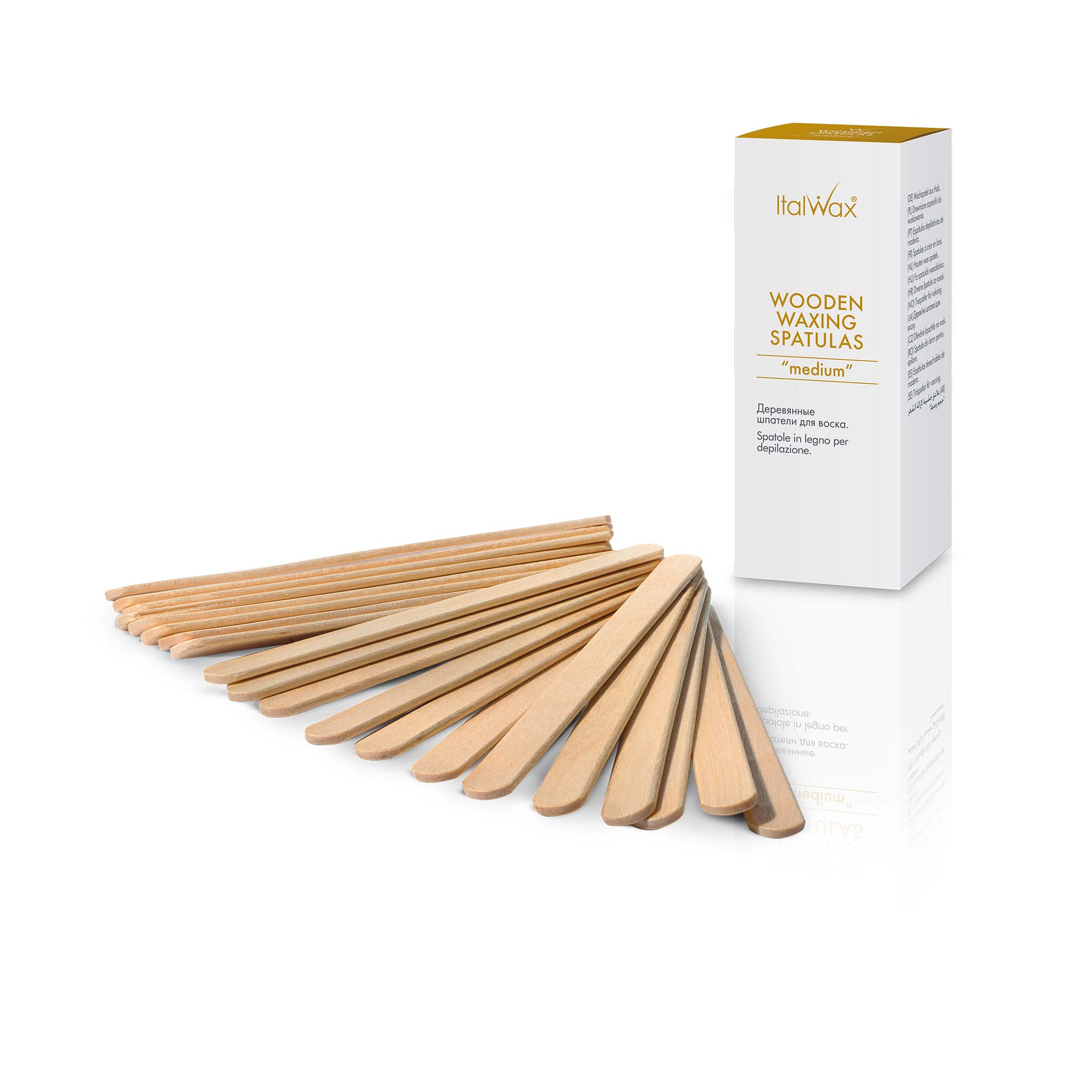 Italwax puidust spaatlid vahatamiseks, täitepakend keskmine, 50 tk (D000325)