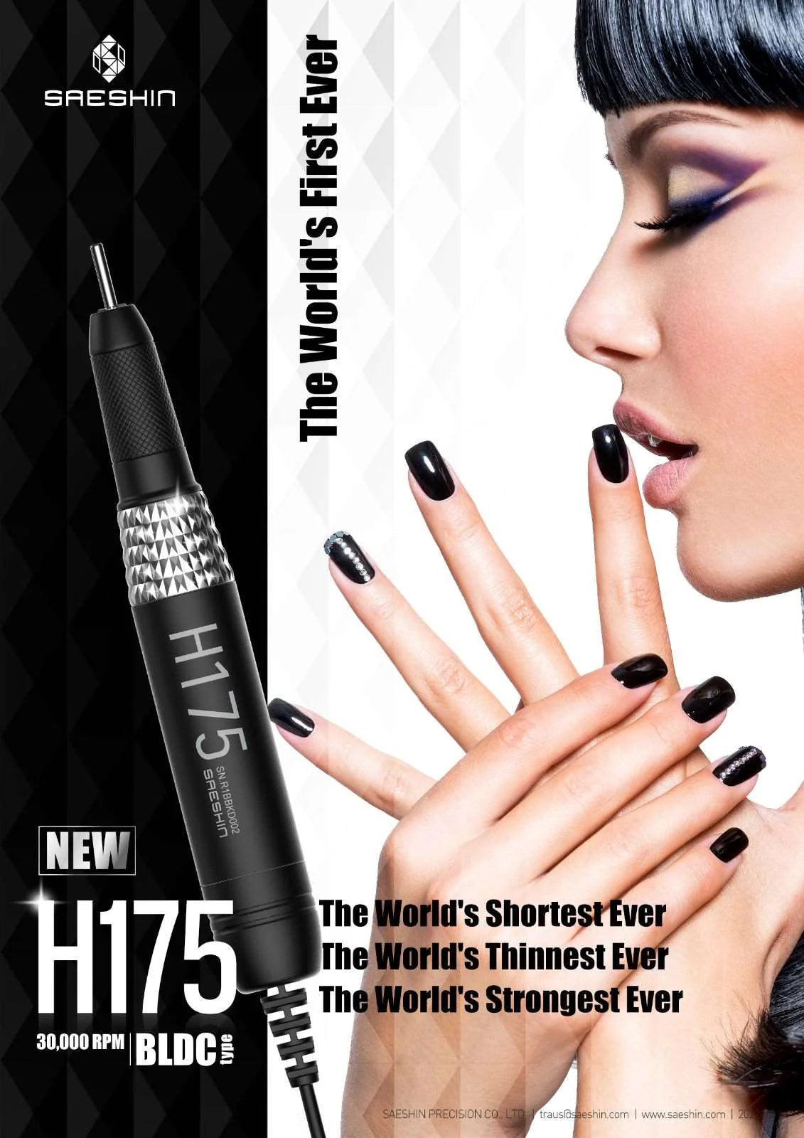 STRONG SAESHIN B170 (Melns)/H175 (Melns) ar akumulatoru (30 000 apgr./min)