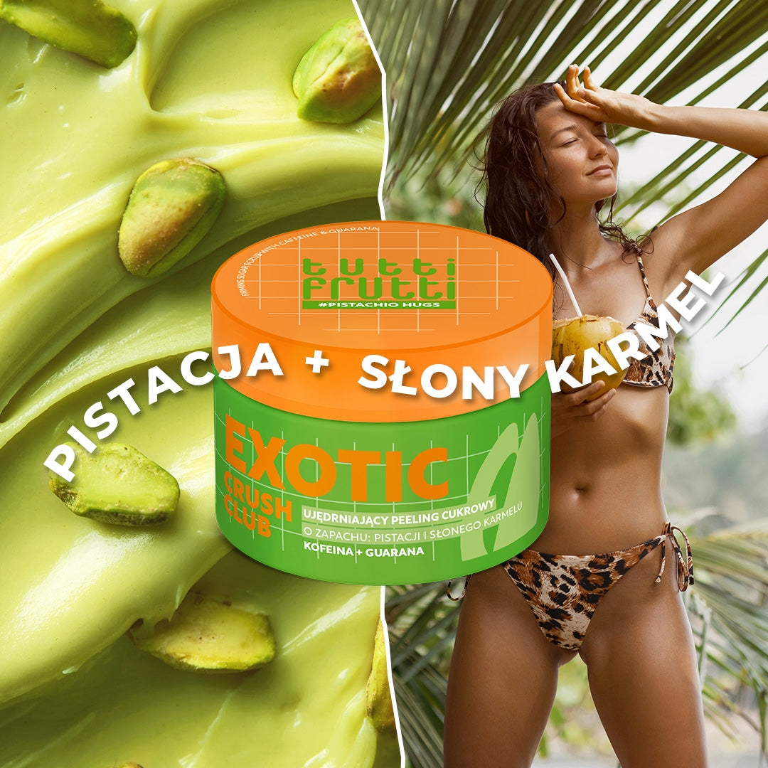 Farmona TUTTI FRUTTI PistachioHugs укрепляющий сахарный скраб для тела с кофеином и гуараной 300 gr