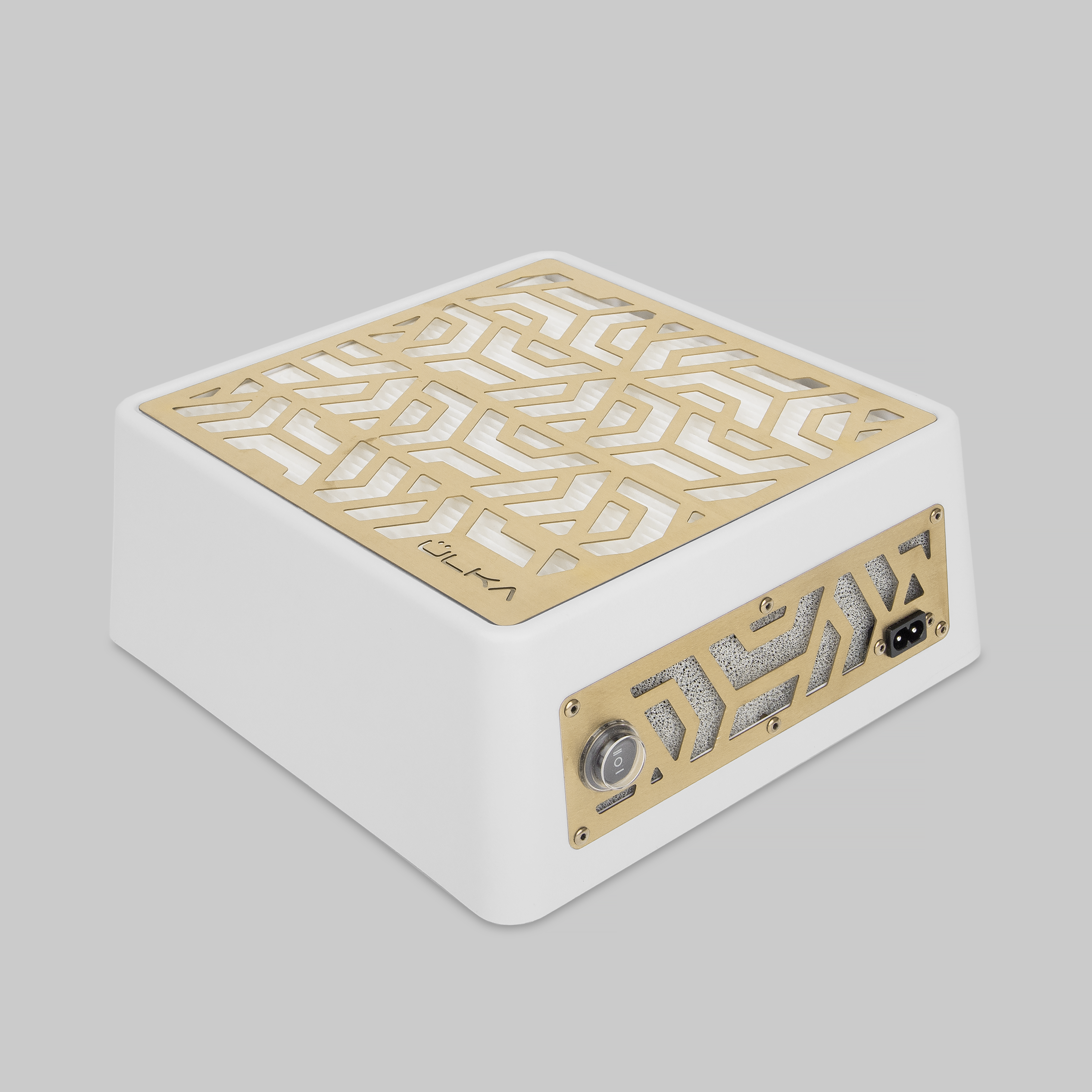 ULKA tolmuimeja maniküüriks PREMIUM valge kuldse restiga