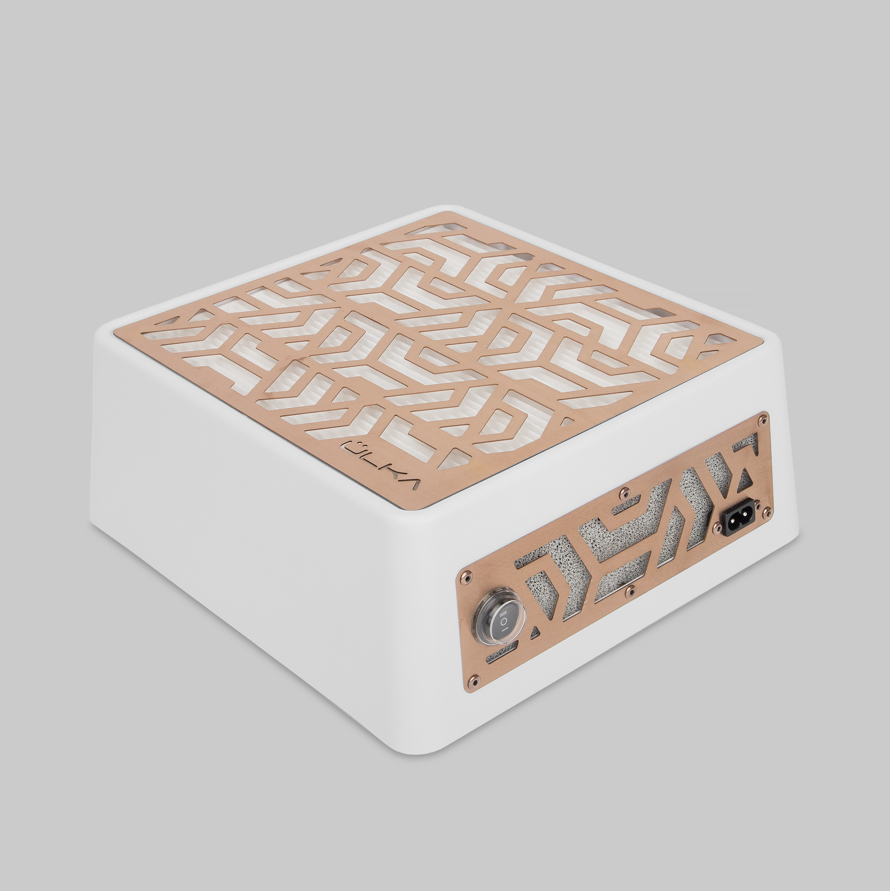 ULKA tolmuimeja maniküüriks PREMIUM valge roosa-kuldse restiga