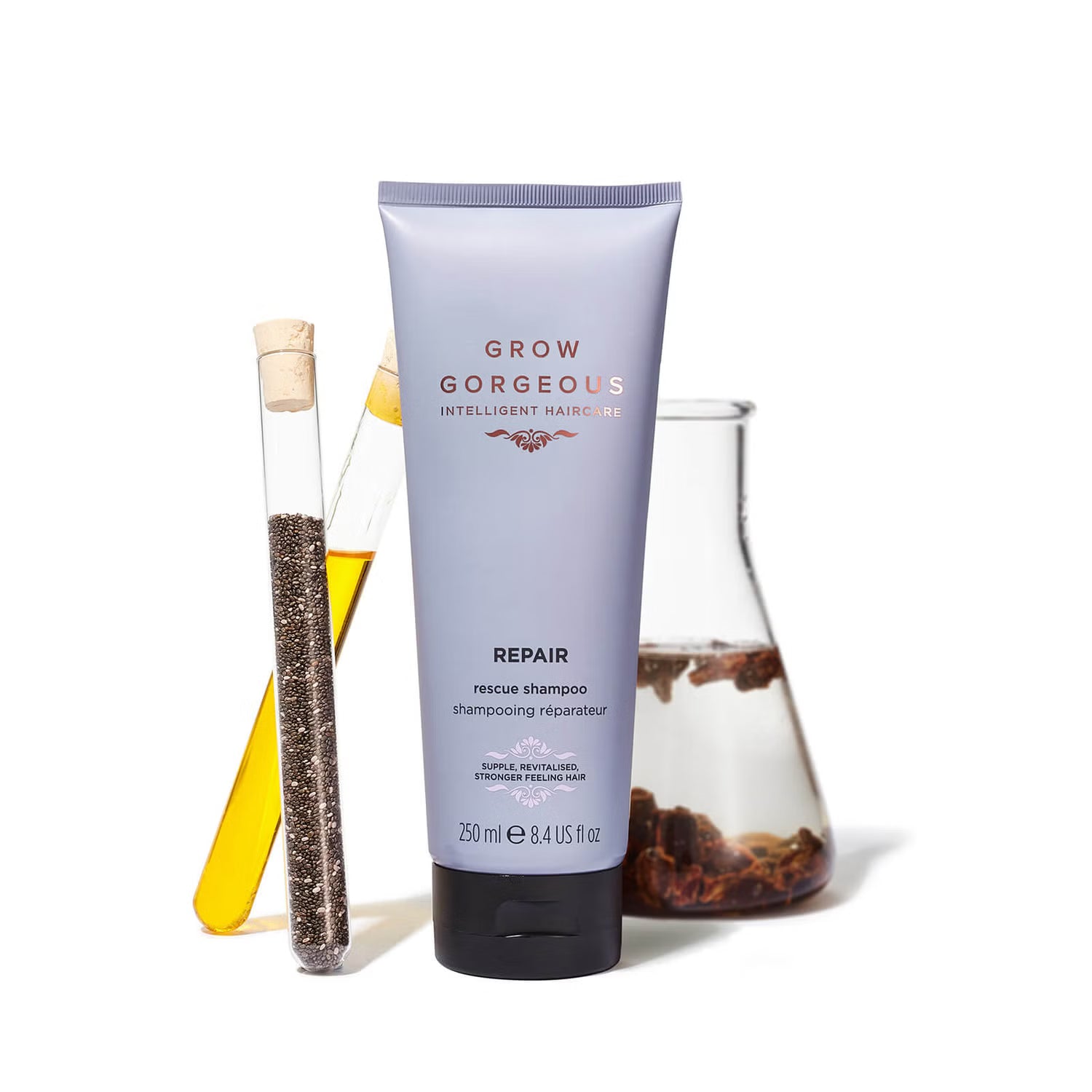 GROW GORGEOUS Repair Rescue Šampoon - Tugevdav šampoon kahjustatud juustele, 250 ml