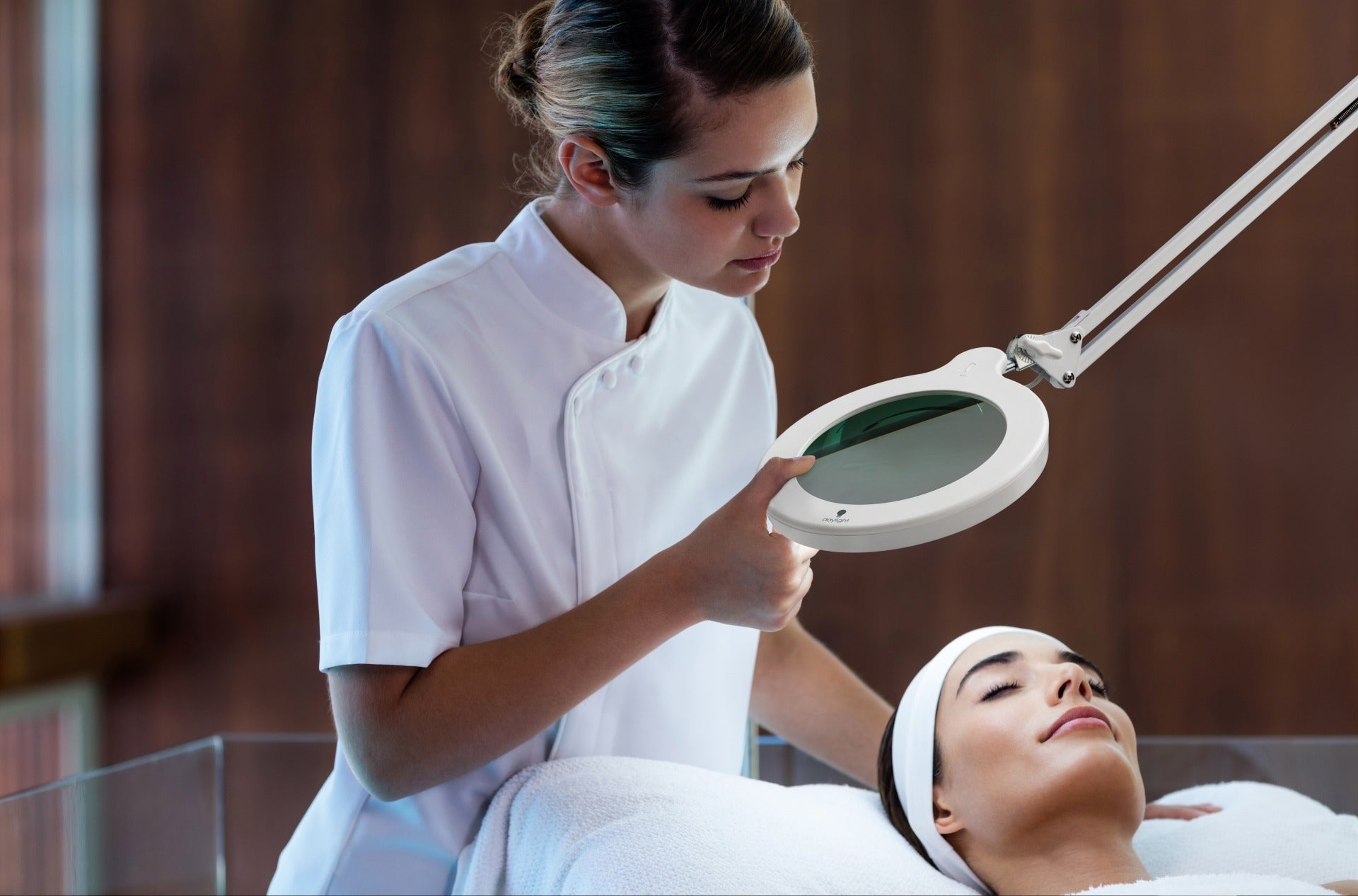 Daylight LED lamp - with magnifier and mount [MAG Lamp S]