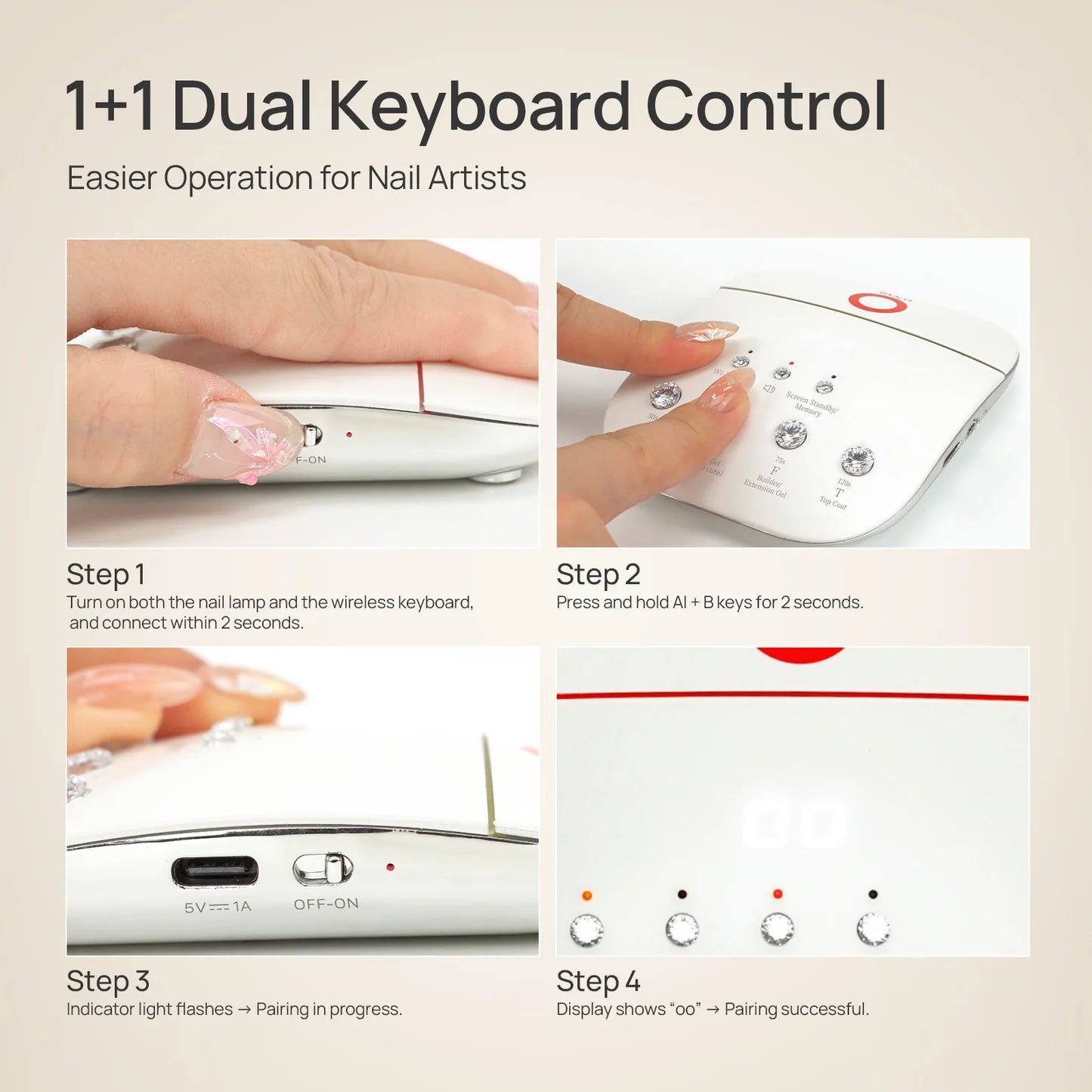 ONAIL Wireless Keyboard for AI Nail Lamp
