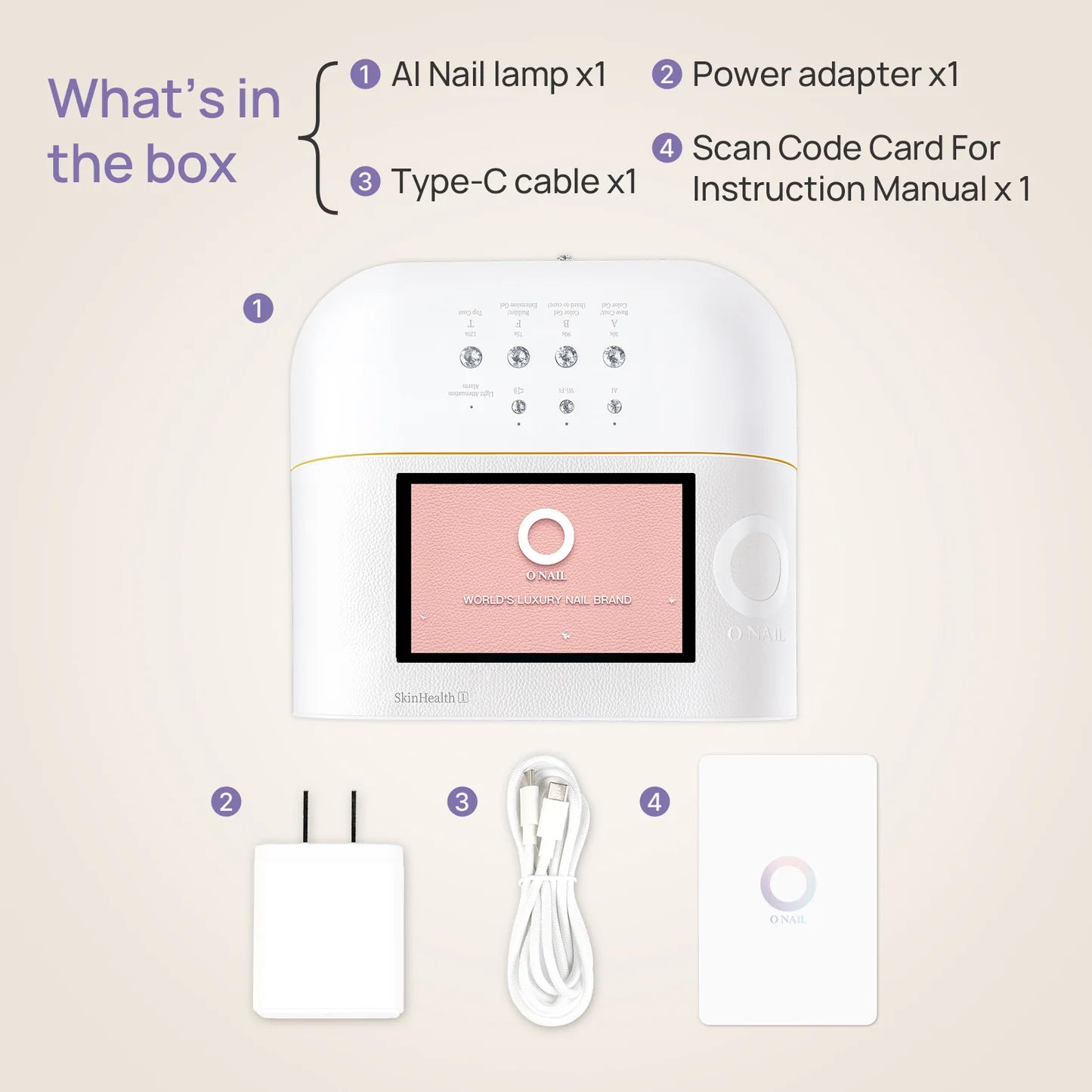 ONAIL AI LED Nail Lamp, pink