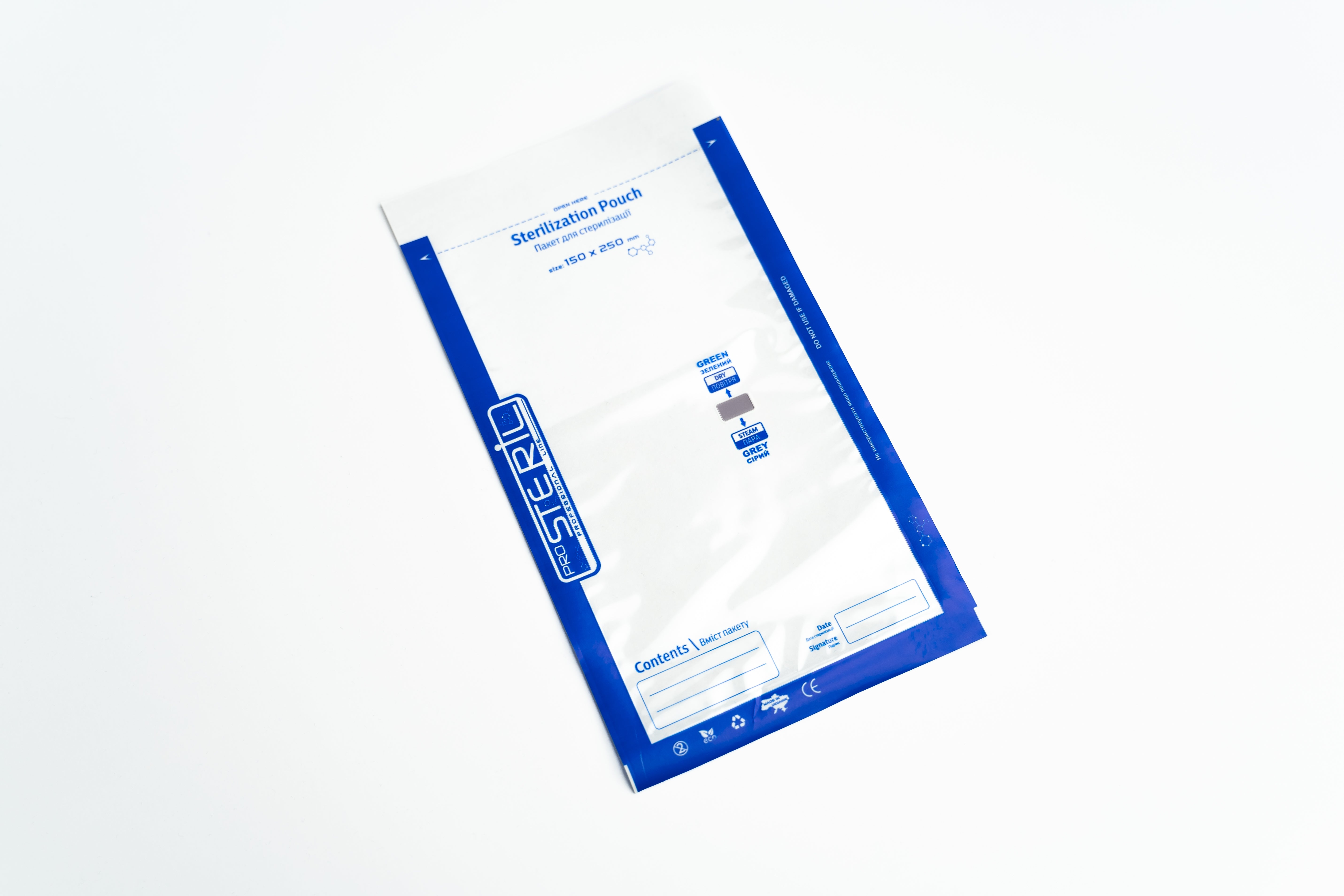 ProSteril Dry Air & Autoclave sterilization bags 150x250mm CPW with indicator 100pcs.