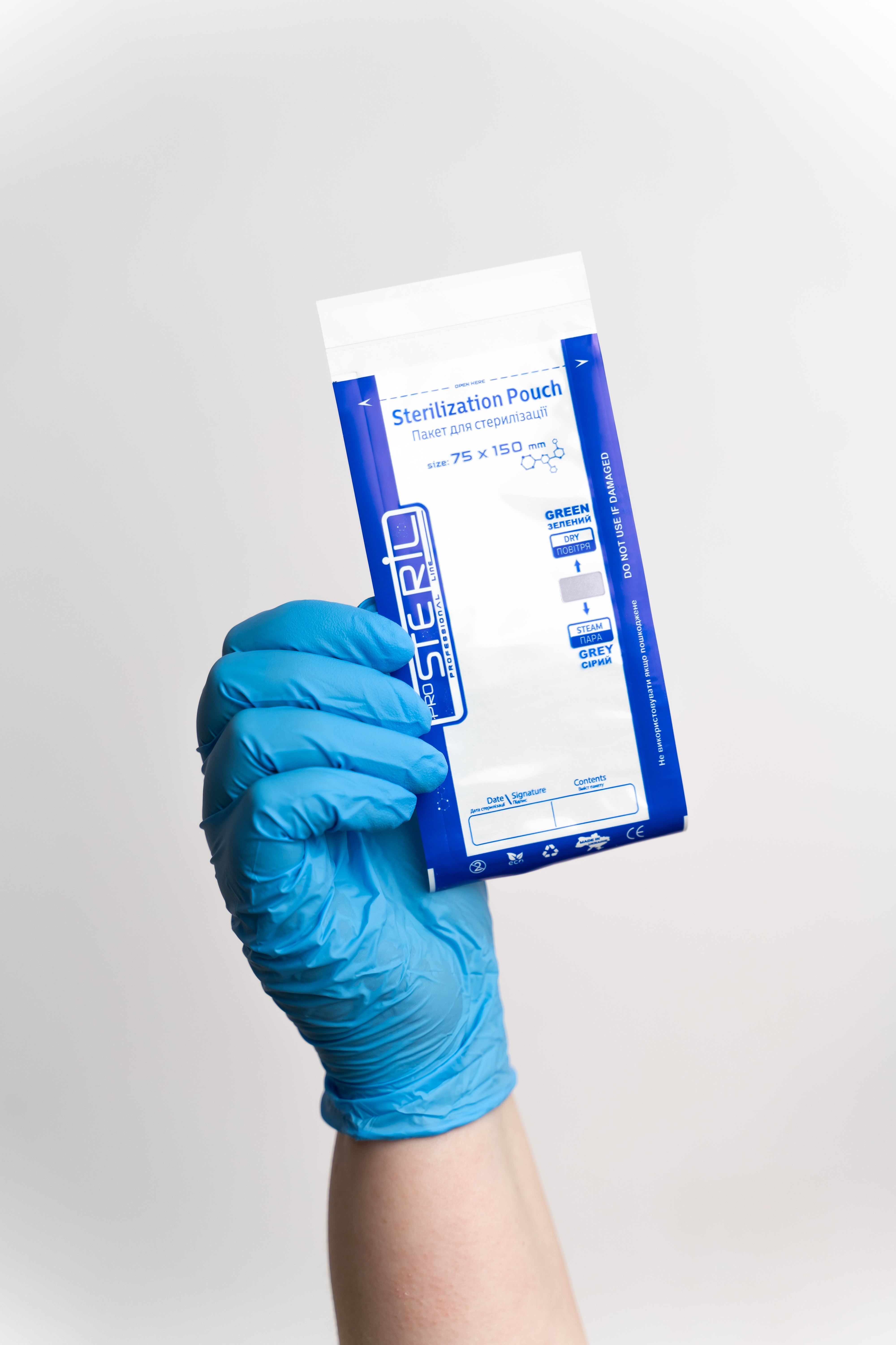 ProSteril Dry Air & Autoclave sterilization bags 75x150mm CPW with indicator 100pcs.