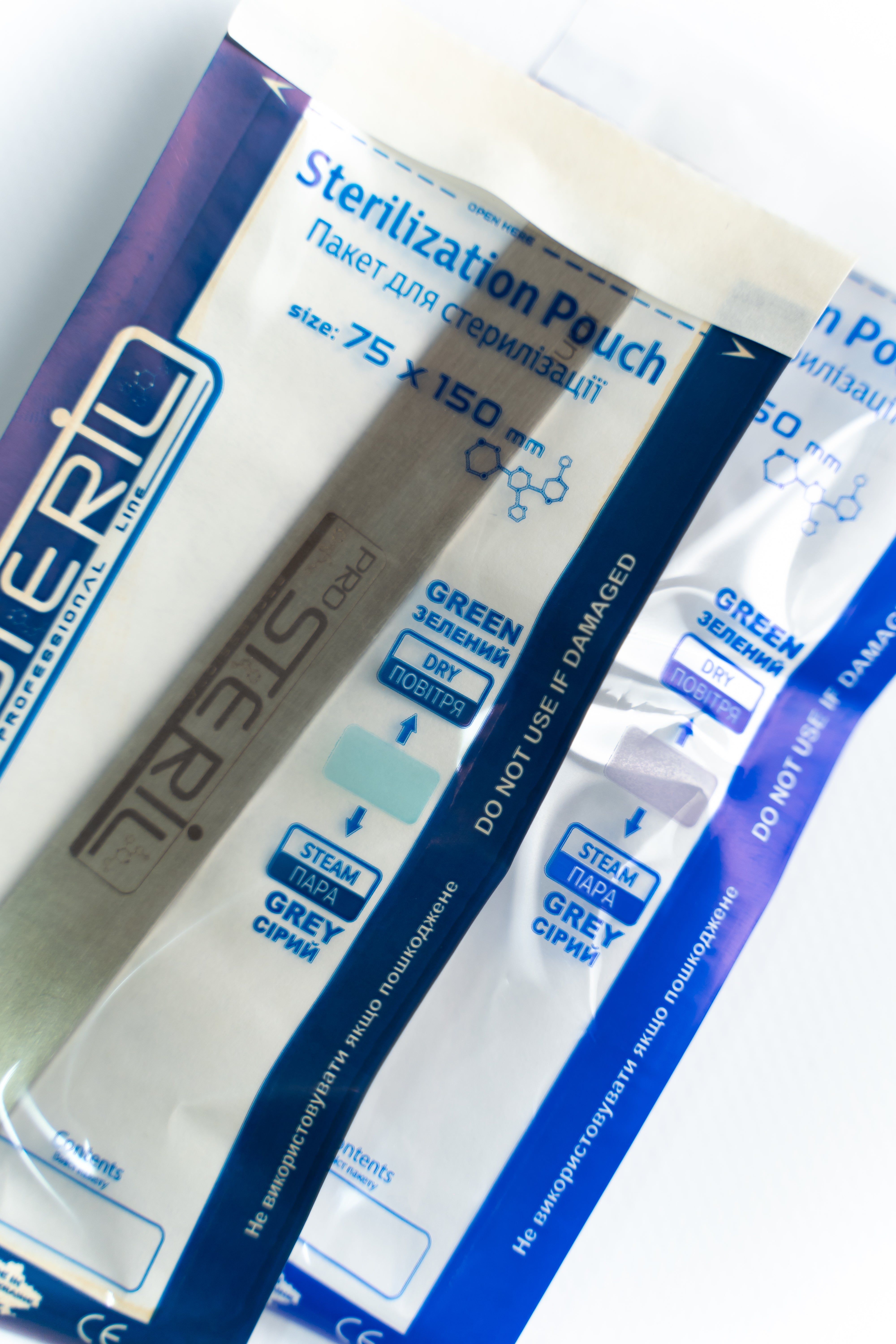 ProSteril Dry Air & Autoclave sterilization bags 75x150mm CPW with indicator 100pcs.