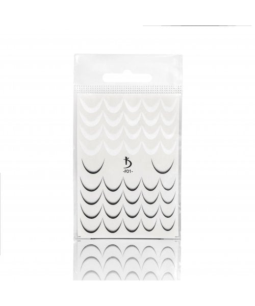 KODI slaiderid küünedisainiks Prantsuse ombre F01 (must/valge)