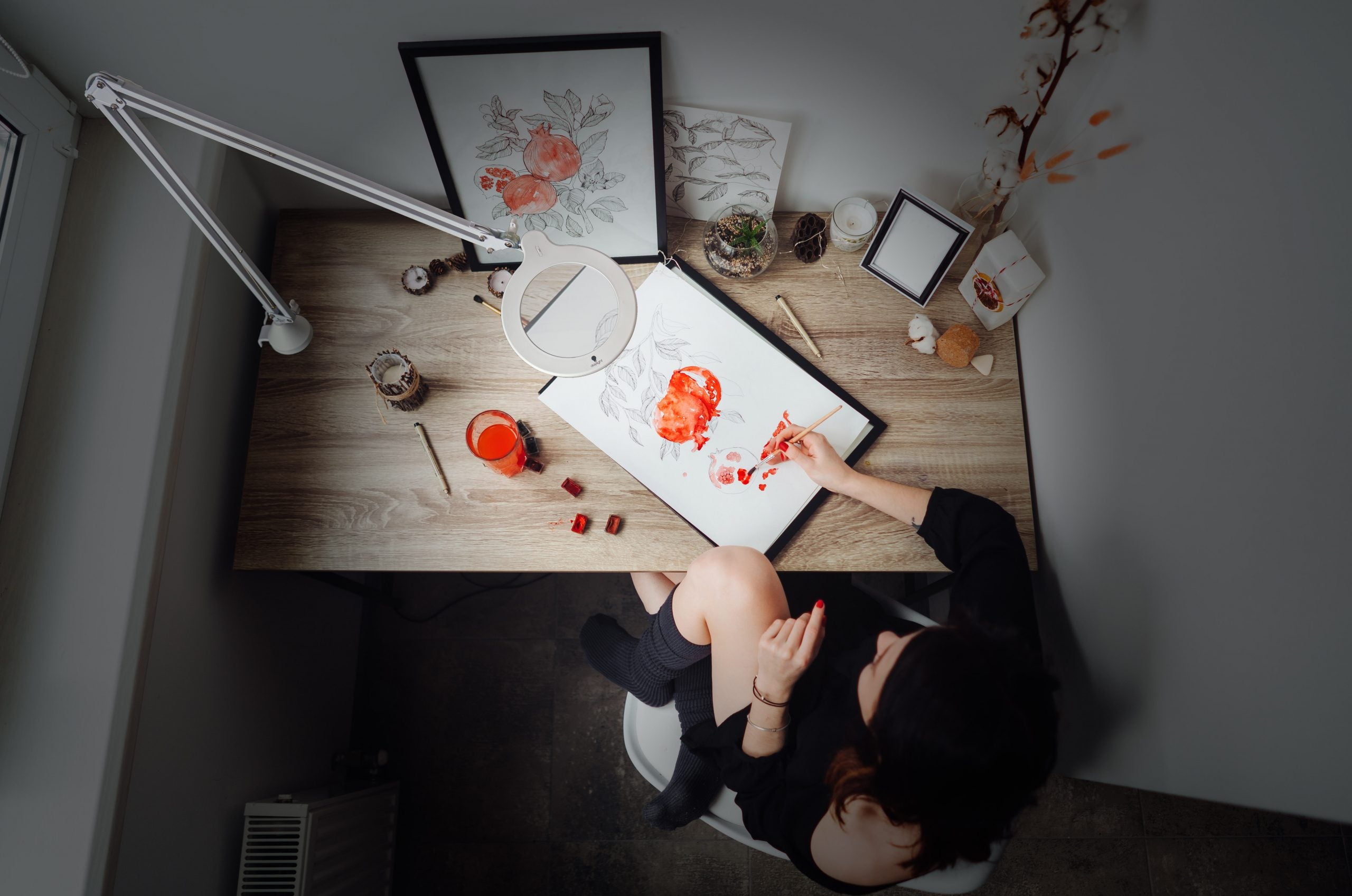 Daylight LED lamp - with magnifier and mount [MAG Lamp S]