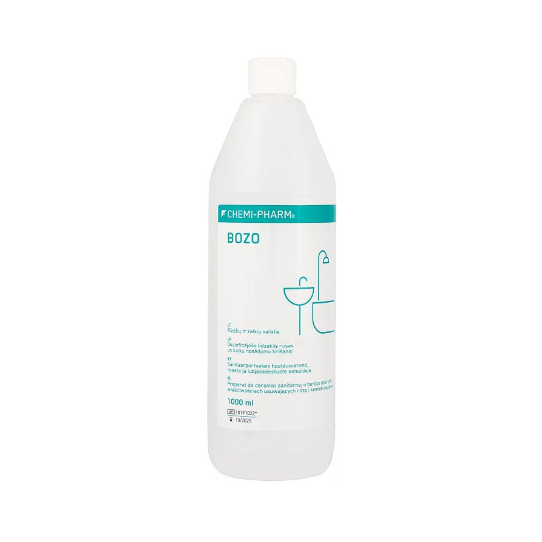 BOZO dezinficējošs līdzeklis rūsas un kaļķakmens noņemšanai, 1000 ml