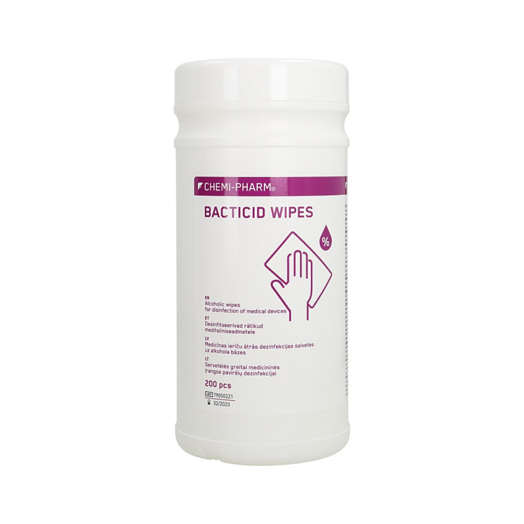 BACTICID WIPES salvetes iekārtu un virsmu ātrai dezinfekcijai, 200gab.