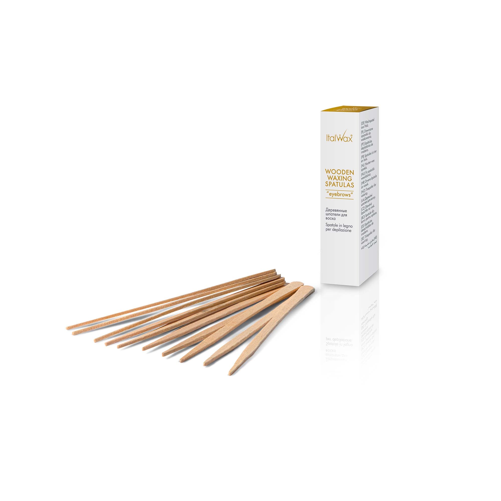 Italwax puidust spaatlid kulmude vahatamiseks, täitepakend 50 tk (D000326)