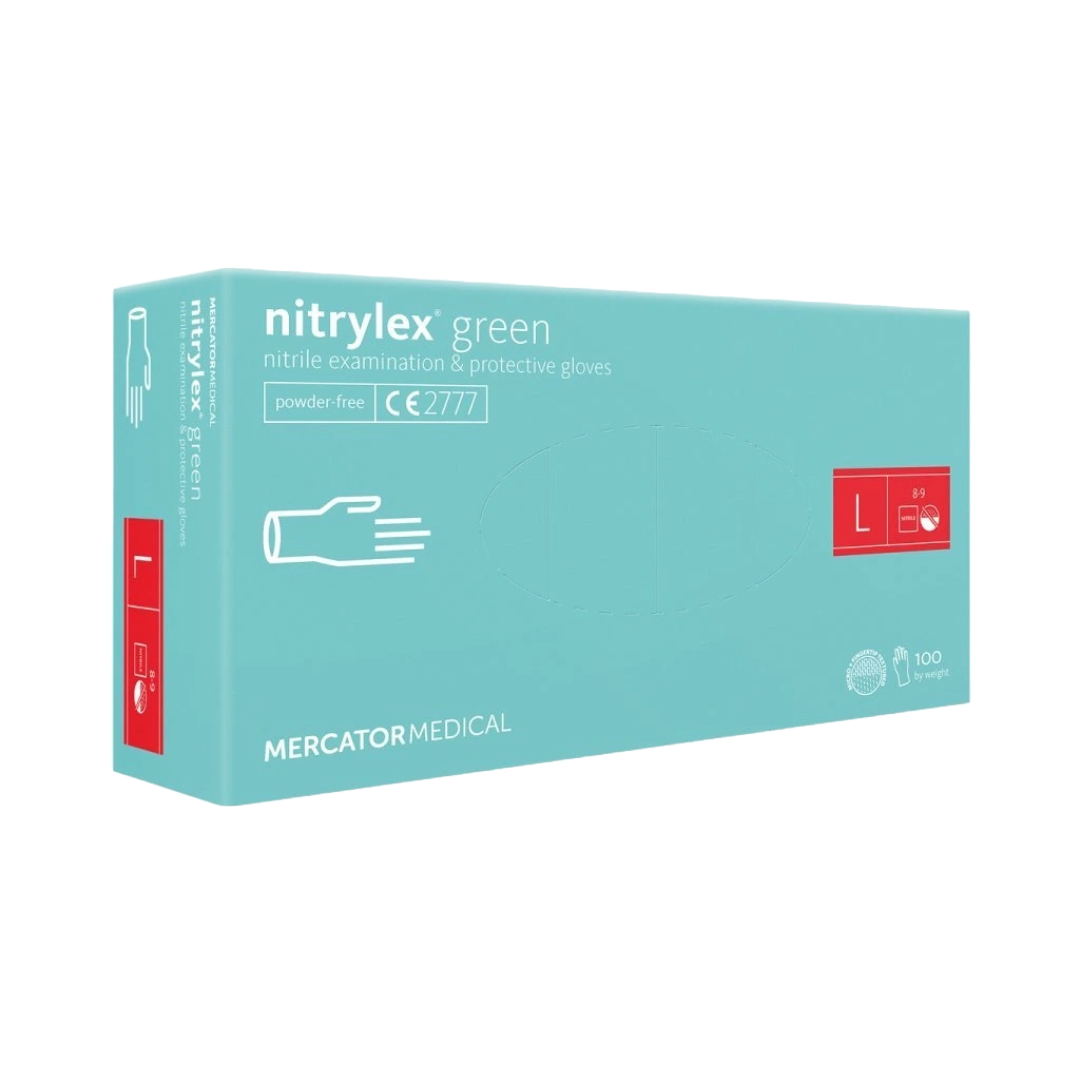 Nitrylex PF Ühekordsed nitrilikindad, pulbrivabad L Roheline, 100 tk (Poola)