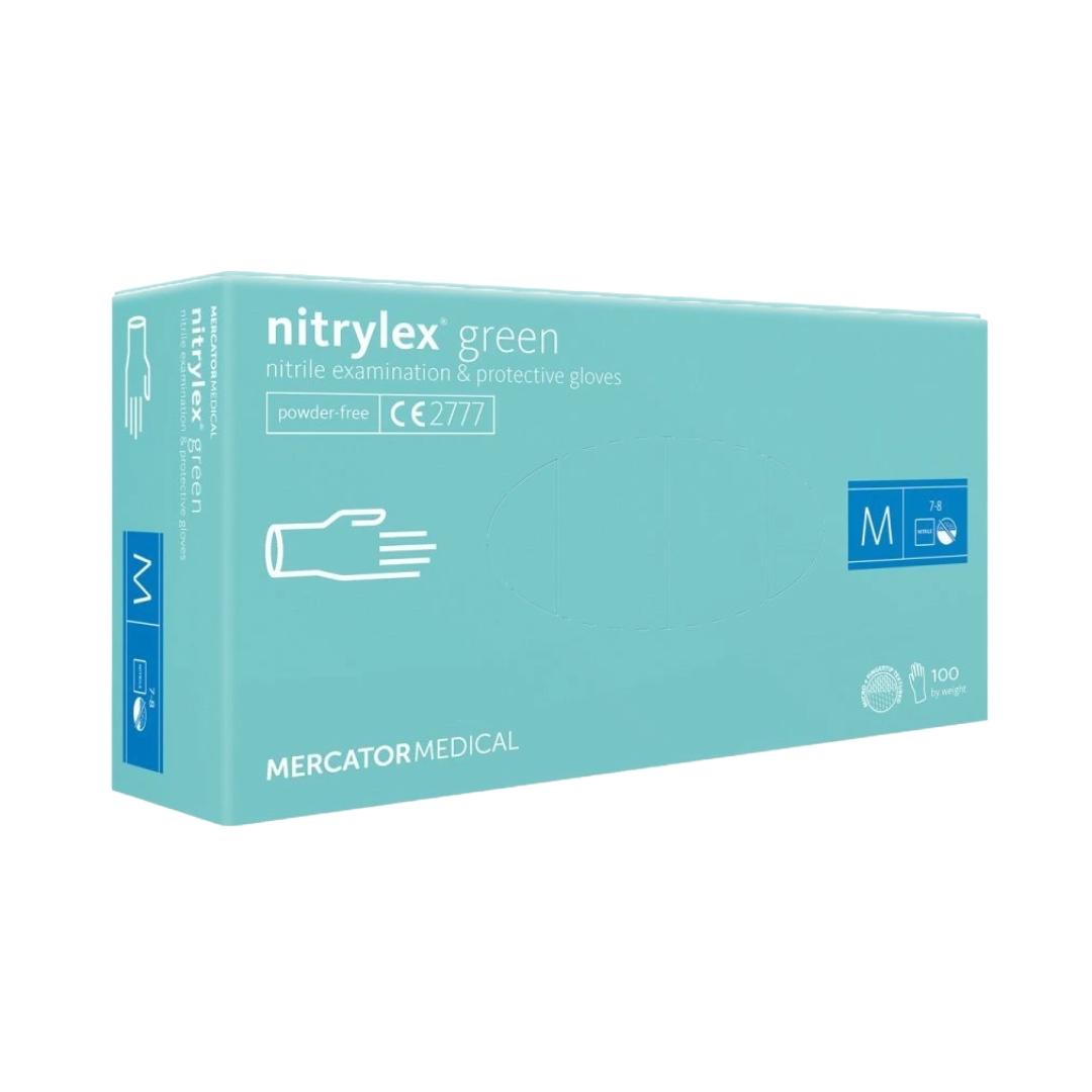 Nitrylex PF Ühekordsed nitrilikindad, pulbrivabad M Roheline, 100 tk (Poola)