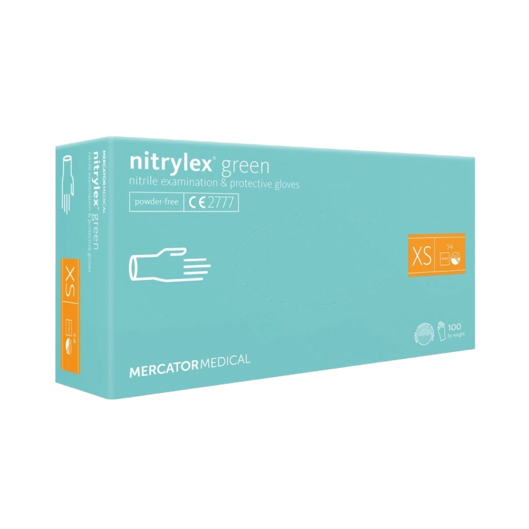 Nitrylex PF Ühekordsed nitrilikindad, ilma talkita XS Roheline, 100 tk (Poola)