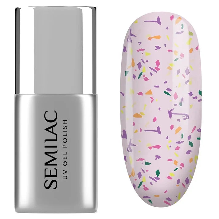 T27 Semilac UV-geellakk, pealislakk, ei vaja pühkimist, matt, violetne, Galaxy, 7 ml