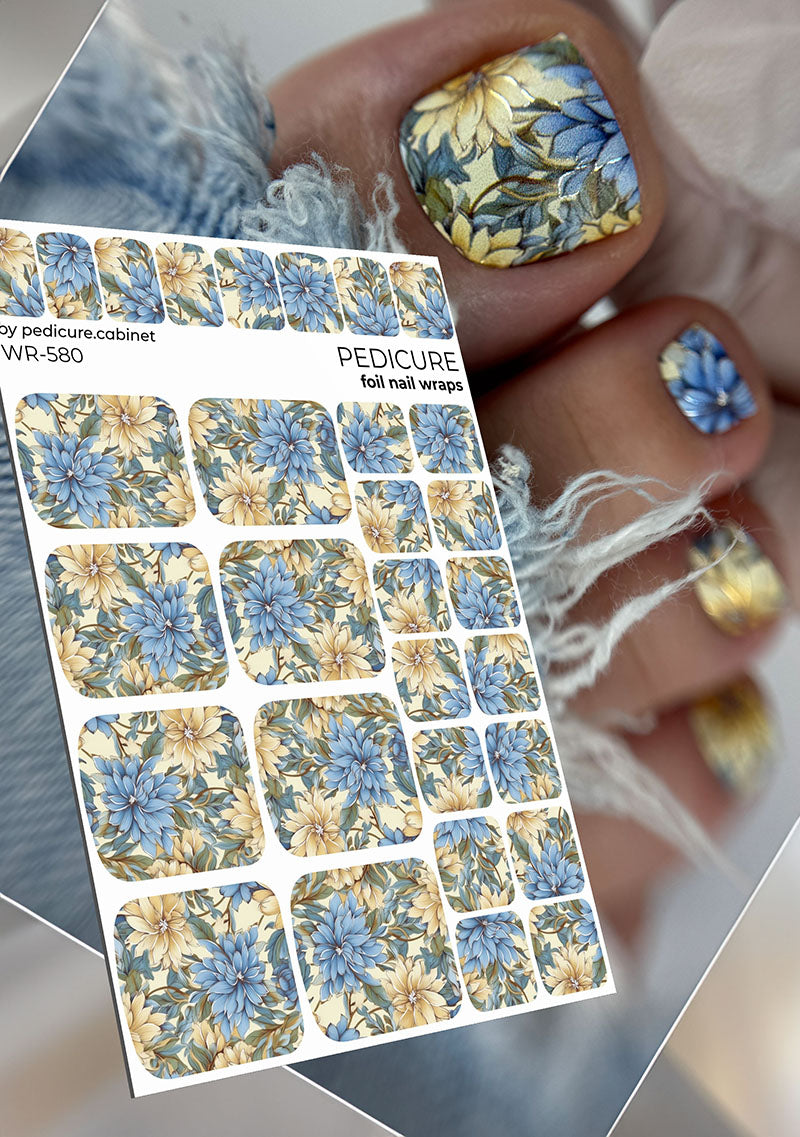 Pedicure cabinet pedicure nail wraps with silver foil [WR-580]