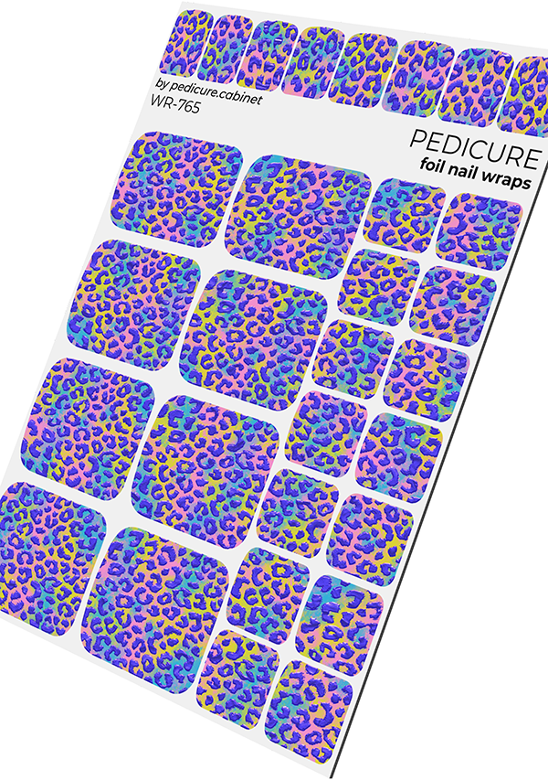Pedicure cabinet pedicure nail wraps with multicolour foil [WR-765]
