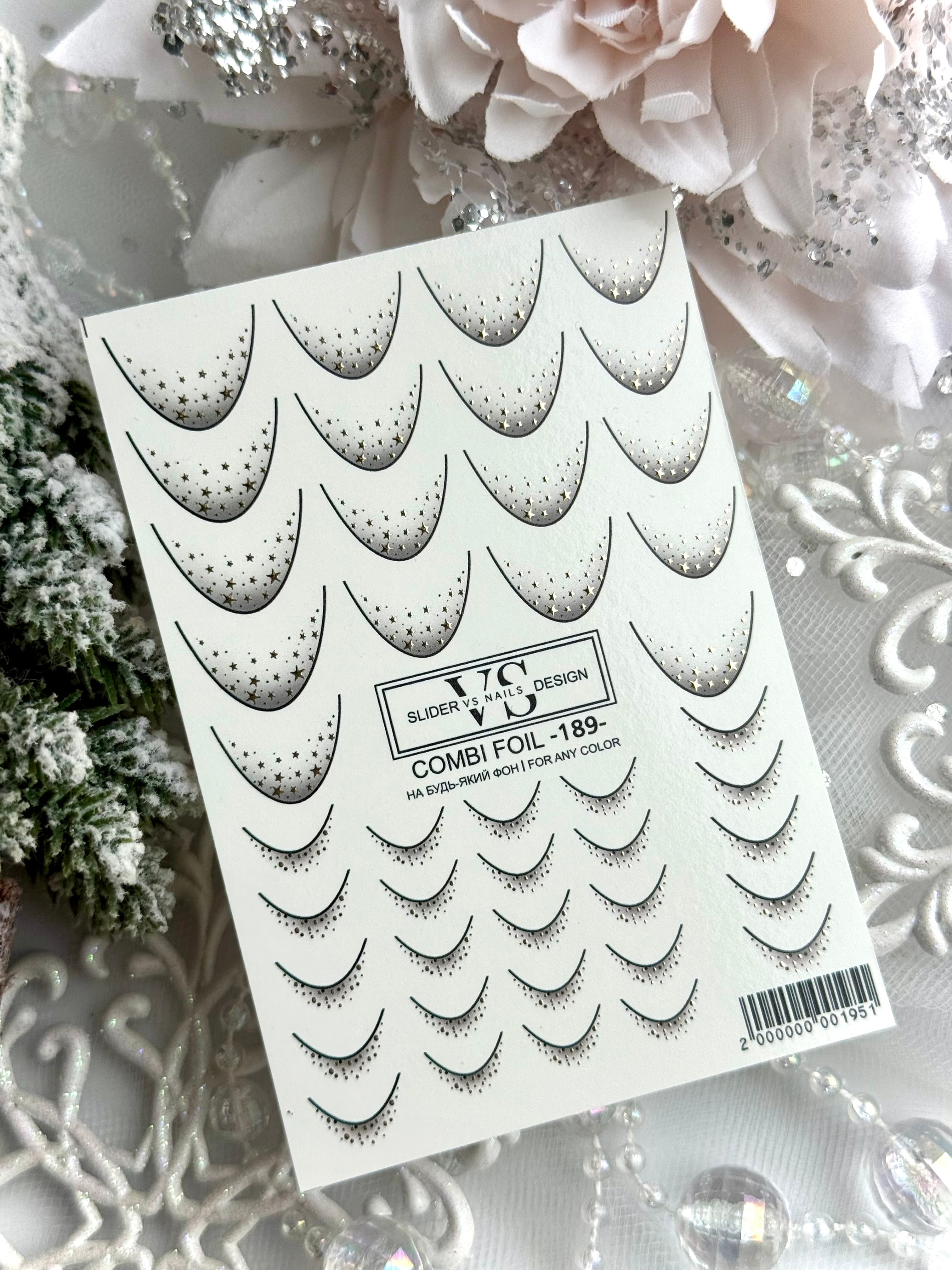 VS NAILS Liblikad Kombineeritud foolium Nr.189