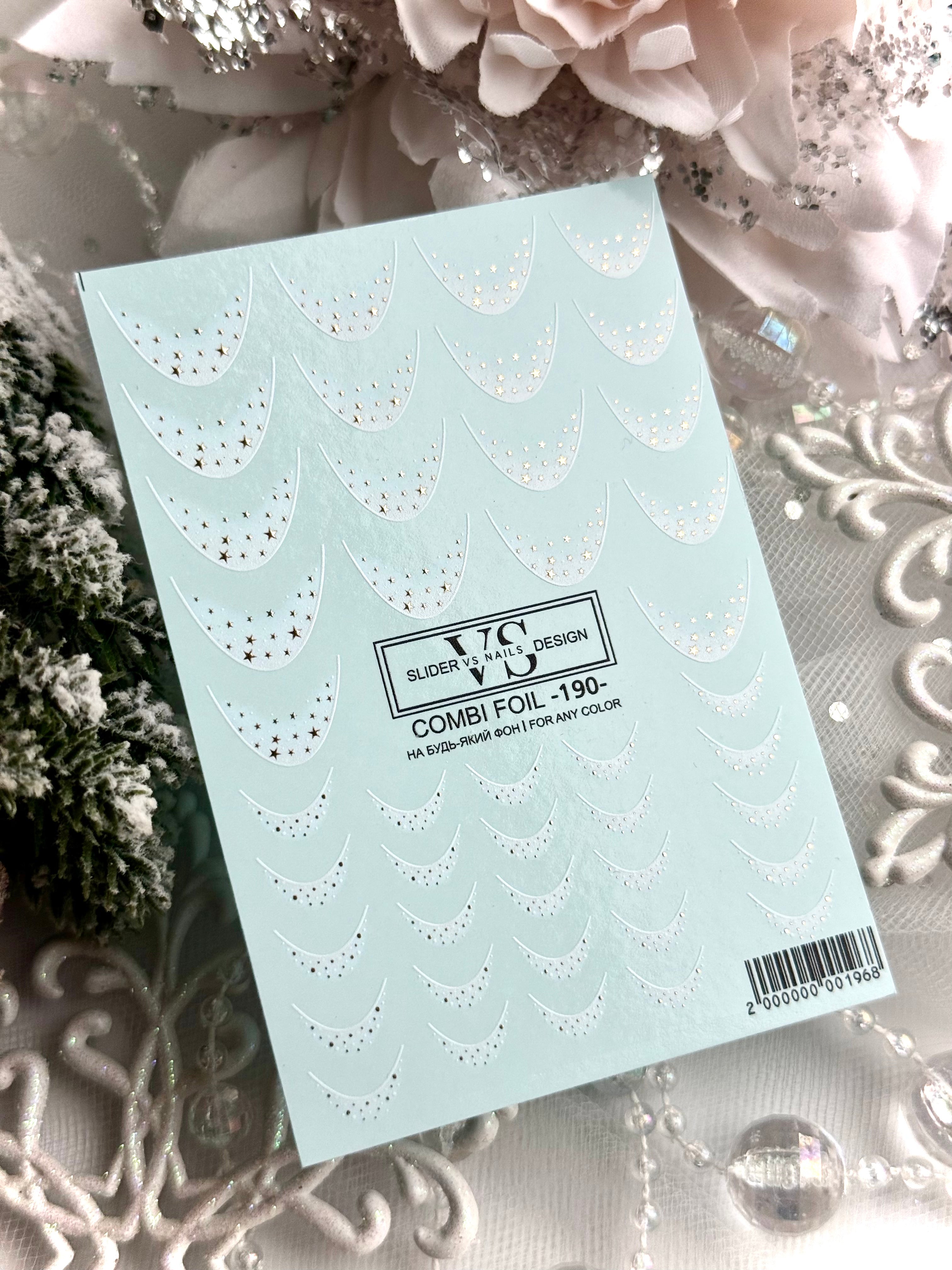 VS NAILS Liblikad Kombineeritud foolium Nr.190