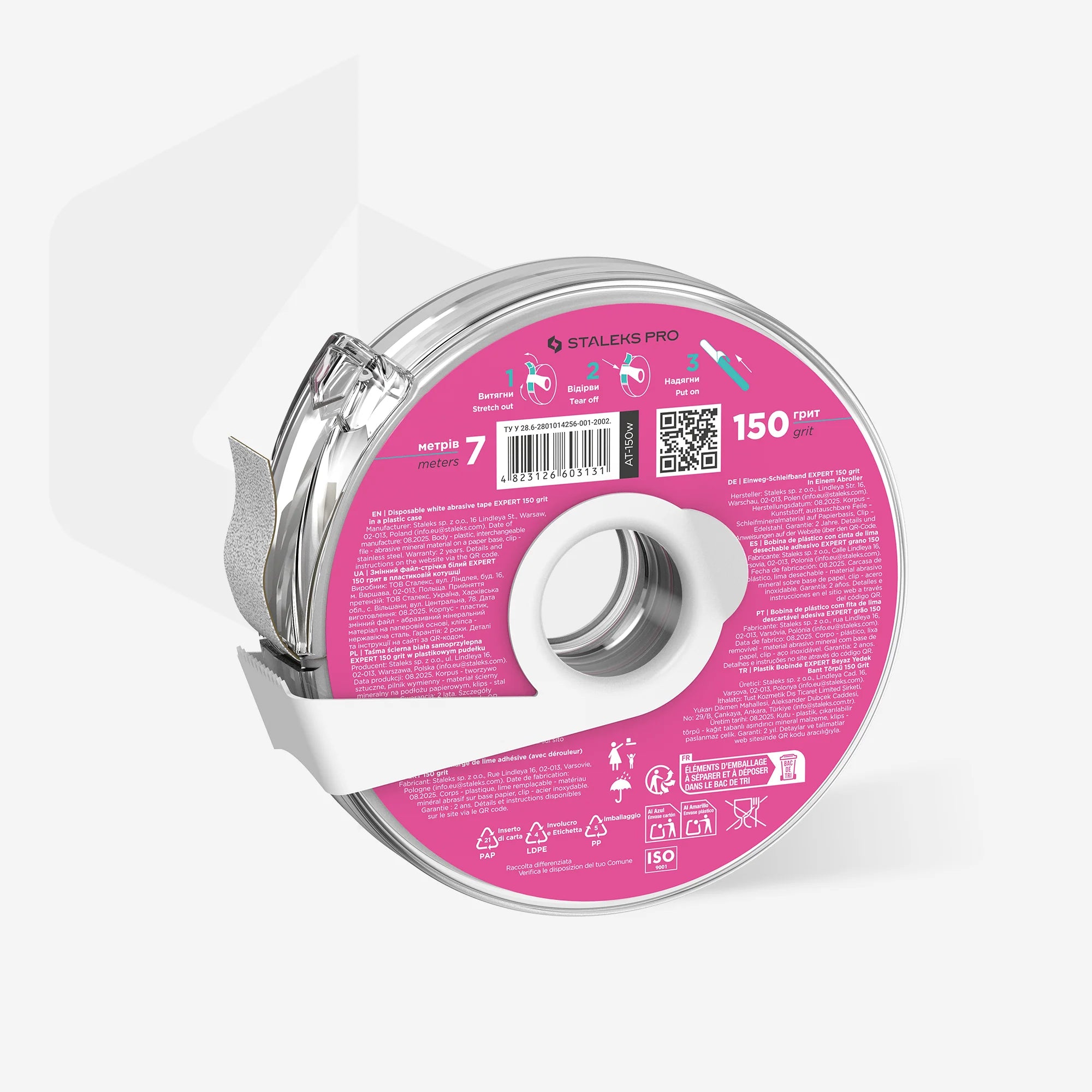 STALEKS Vahetatav viil-lint (rull), valge AT-150W / 150 liiv / 8 m