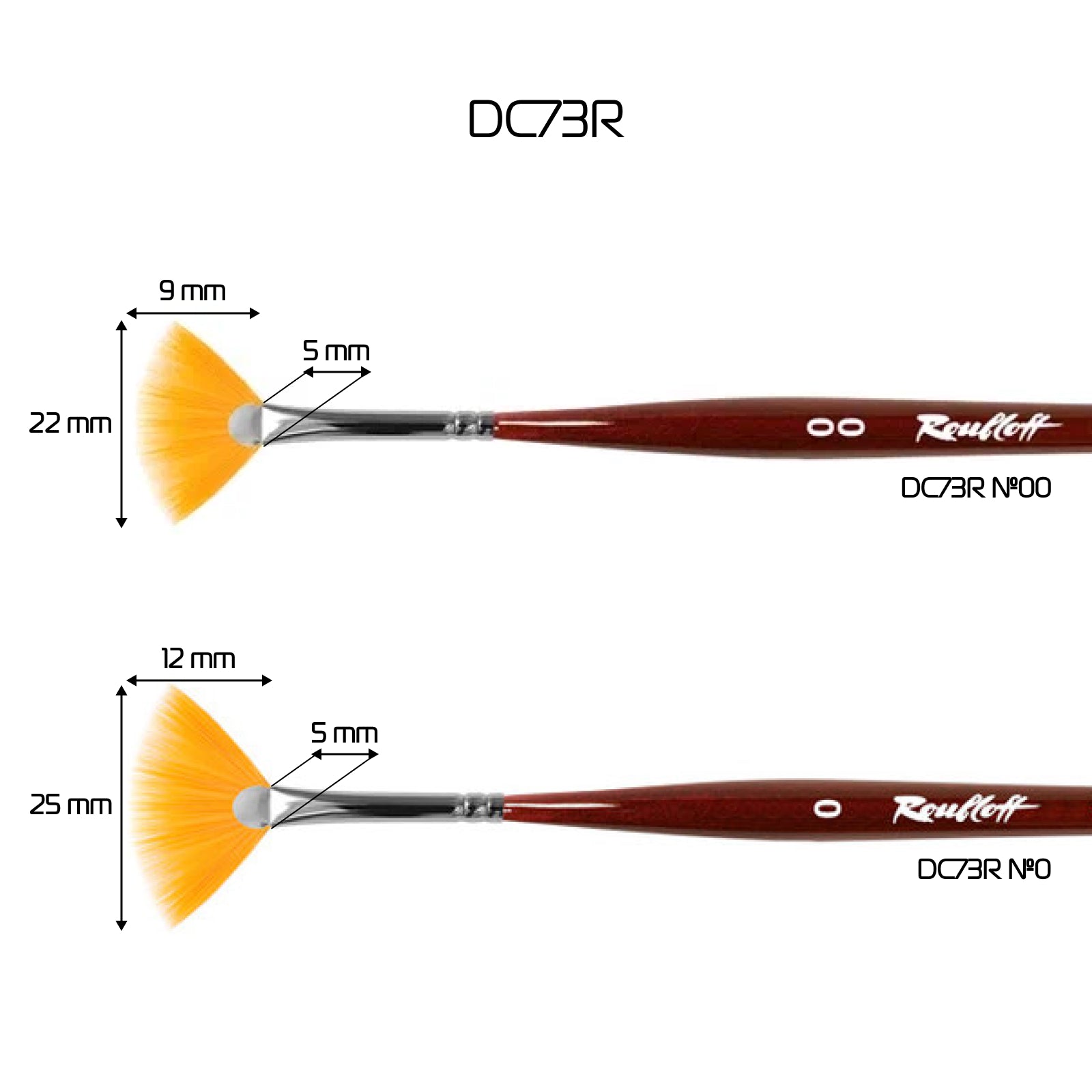 Roubloff, Õhuke lehvikpintsel küünekujunduseks [DC73R-00]